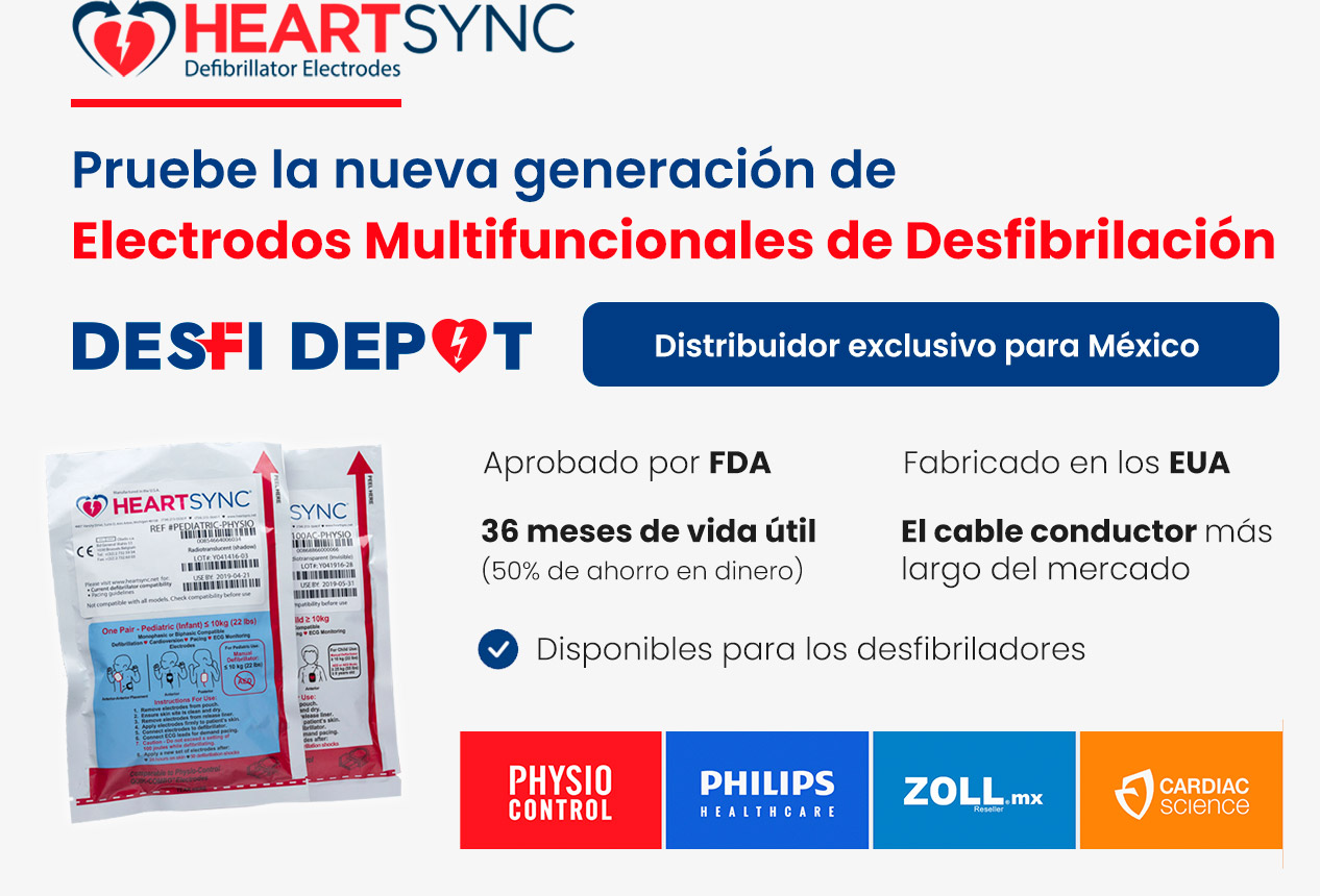 Electródos multi funcionales de desfibrilación Heartsync