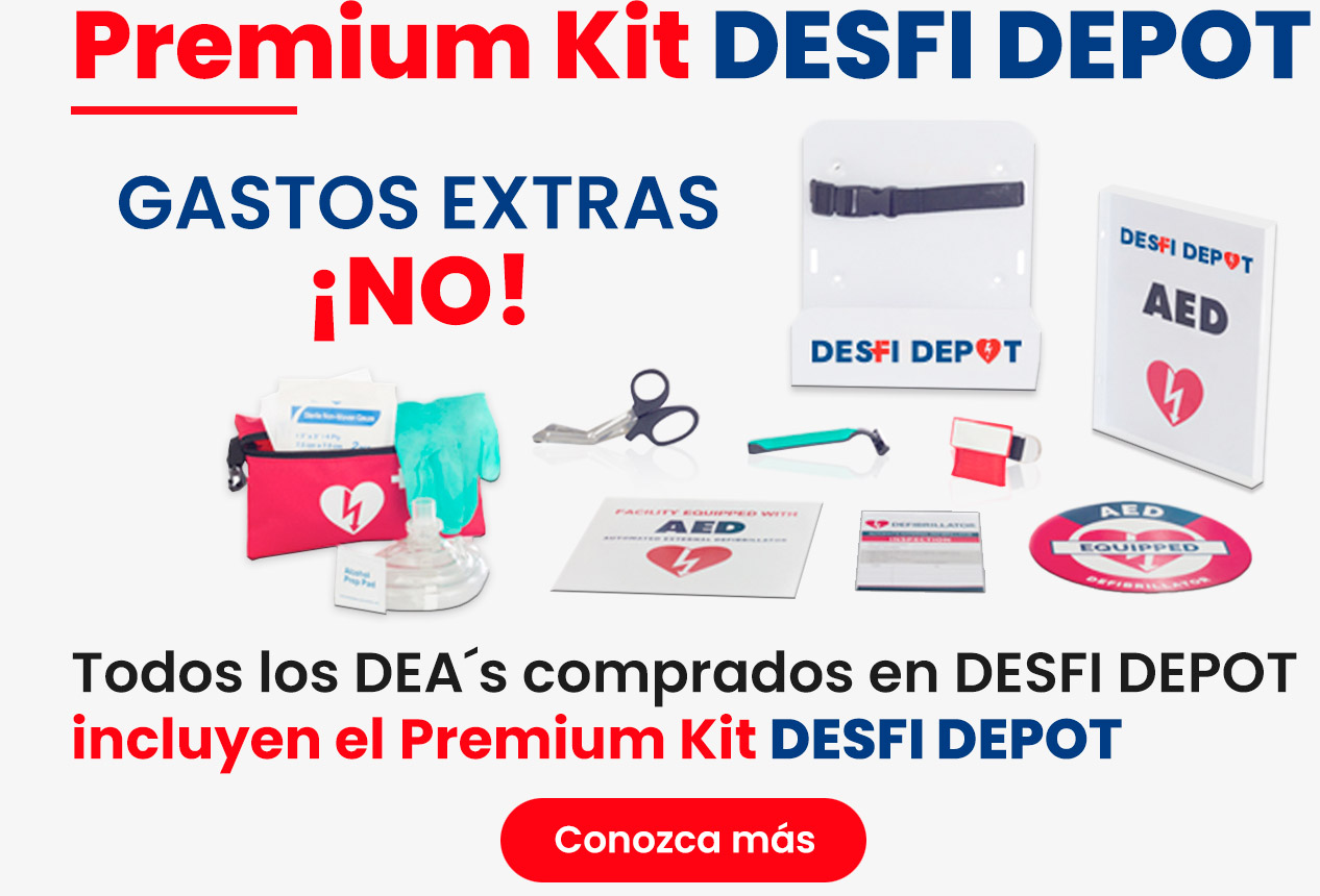Todos los DEA´s comprados en DESFI DEPOT incluyen el Premium Kit DESFI DEPOT